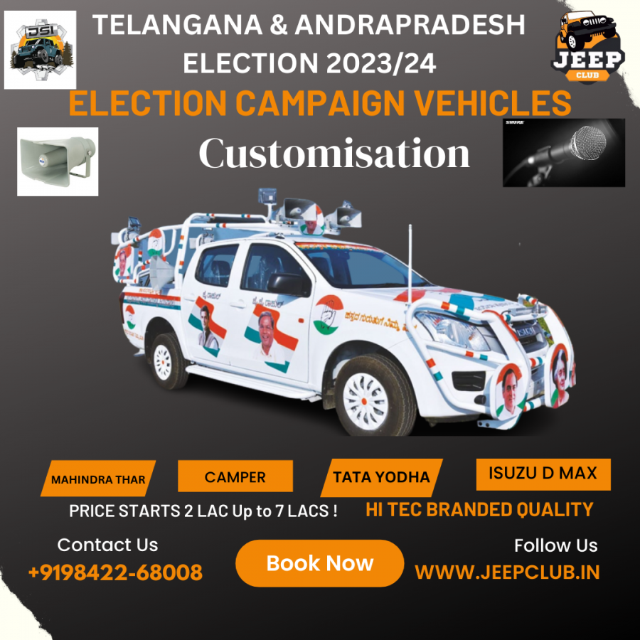  Enhancing Telangana Election Campaigns with Jeepclinic's Vehicle Modifications